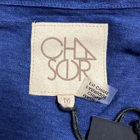 Chaser Navy Blue White Stars Patriotic Button Front Tank Top Cami Medium NWT - Picture 5 of 9